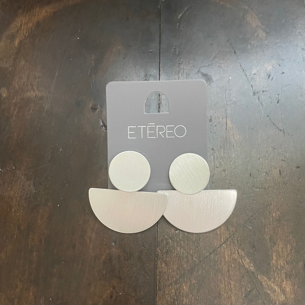 Earrings: Etereo Silver Geometric Statement Earrings